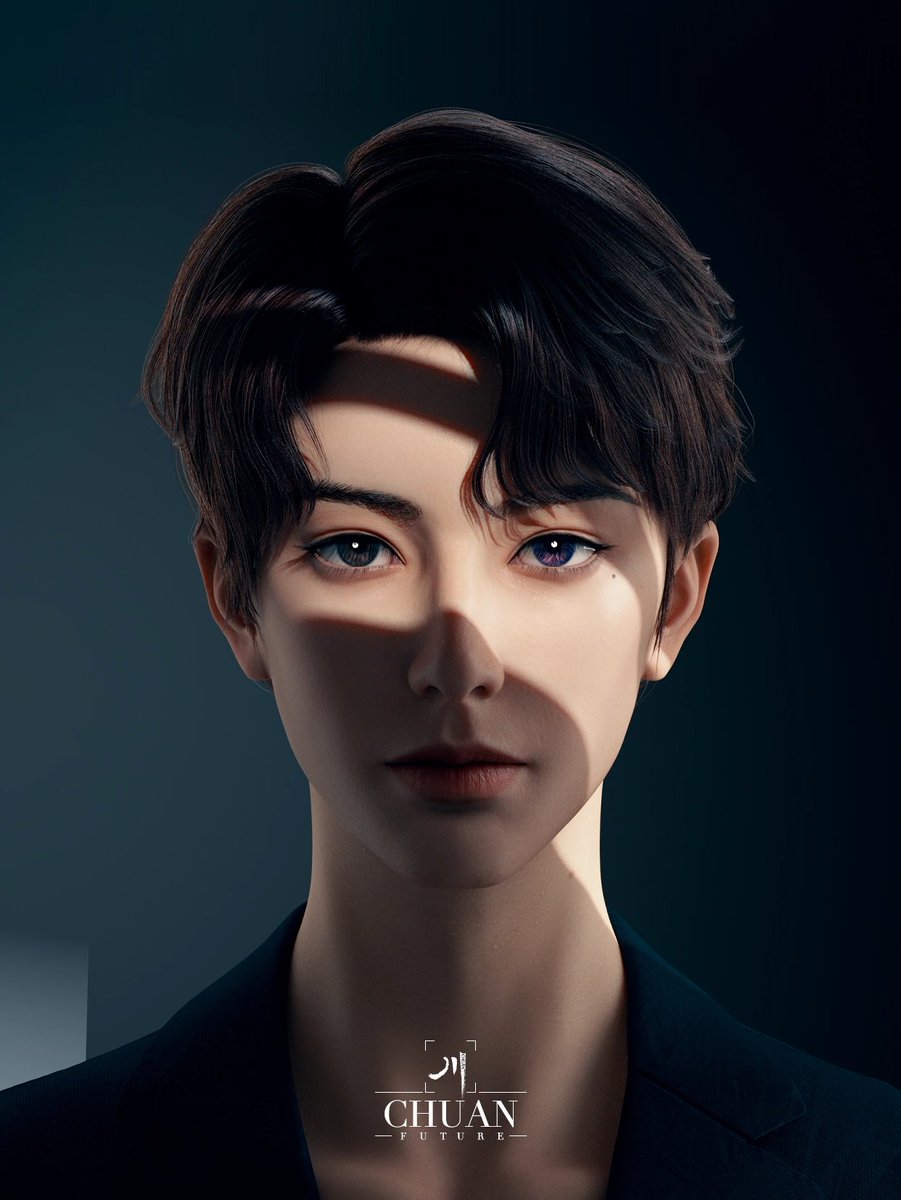 Hey there! 🥤🥤
Introducing our virtual companion: CHUAN, who debuted in 2021 and has accumulated more than half a million followers on Weibo. 

His left eye glows with warmth, while his right beams with determination. Though digital, he is seeking friends online.#Vtuber #3DModel