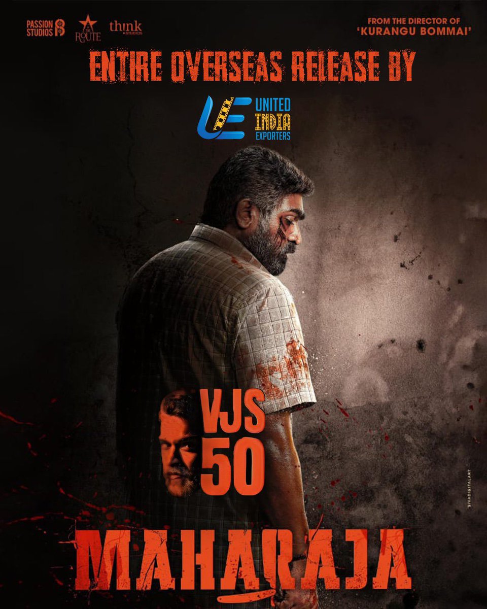 #Maharaja entire overseas theatrical rights acquired by @uie_offl More updates soon.. @VijaySethuOffl @PassionStudios_ @TheRoute #VJS50 #Makkalselvan