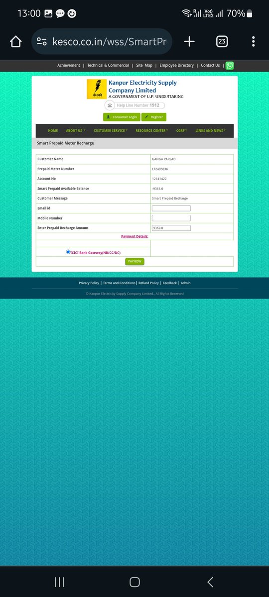 gulshan__gupta's tweet photo. @KESCoHQ online payment not working. Payment deducted but still not reflected https://t.co/y0pMm5e2vM