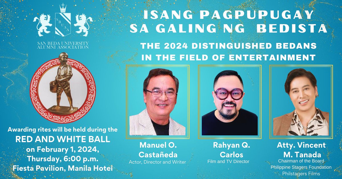 VinceTanada's tweet photo. Manila bound to receive this tonight....this award is sweet because it will be given by my alma mater. #Bedan #RedAndWhiteBall #OutstandingAlumni https://t.co/dUyRuMiiJ9