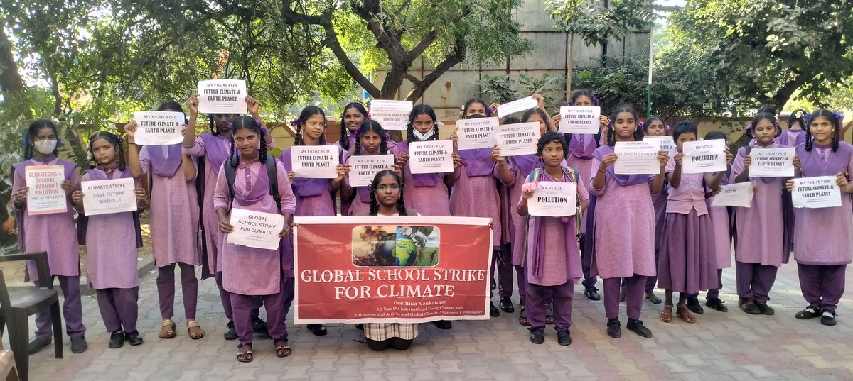 School Awareness campaign against Global Warming and Global Climate Change Crises by Geethika Venkatesan, 13 Years Old, International Young Climate and Environmental Activist and Global Climate Awareness Campaigner #saveearthfrompollution