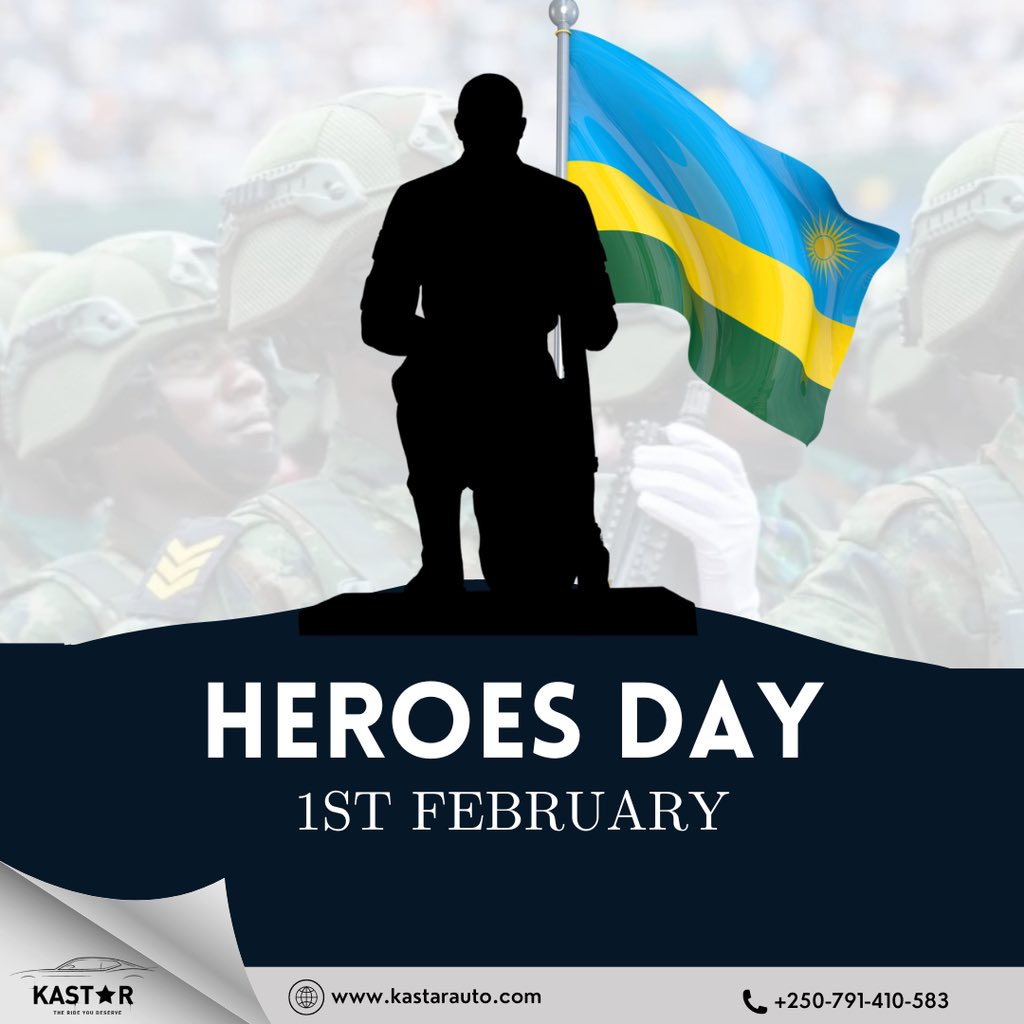 Kastarauto's tweet photo. To all the heroes who inspire us to reach greater heights. 
To those who embody courage, strength and resilience. 
We are grateful for your sacrifice and we celebrate you today.
Happy heroes day🇷🇼

#heroes #rwanda https://t.co/agIAsm24U8