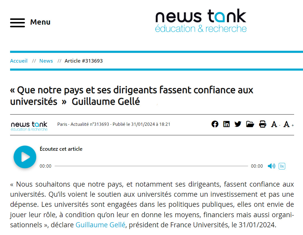❕« Que notre pays et ses dirigeants fassent confiance aux universités  ».
🗞️ Retour sur la conférence de presse de France Universités avec <a href="/NewsTankEduc/">News Tank éducation et recherche</a> 
education.newstank.fr/article/view/3…
