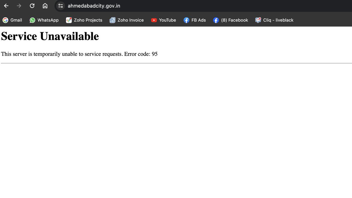 onlythemihir's tweet photo. @AMCAhmedabad it shows Error 503 website is down

Can you please help !!! https://t.co/tBTmQrXFSP