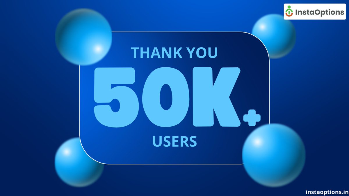 InstaOptions's tweet photo. 🚀 Exciting News! InstaOptions platform Just Hit 50,000+ Users! 🎉

We're thrilled to share that our InstaOptions platform has reached a major milestone – we now have over 50,000 users on board! 🚀🎉
.
.
#ThankYou #optionstrading #optionbuying #Optionselling #optionstrade https://t.co/MR5Zz7xBcD