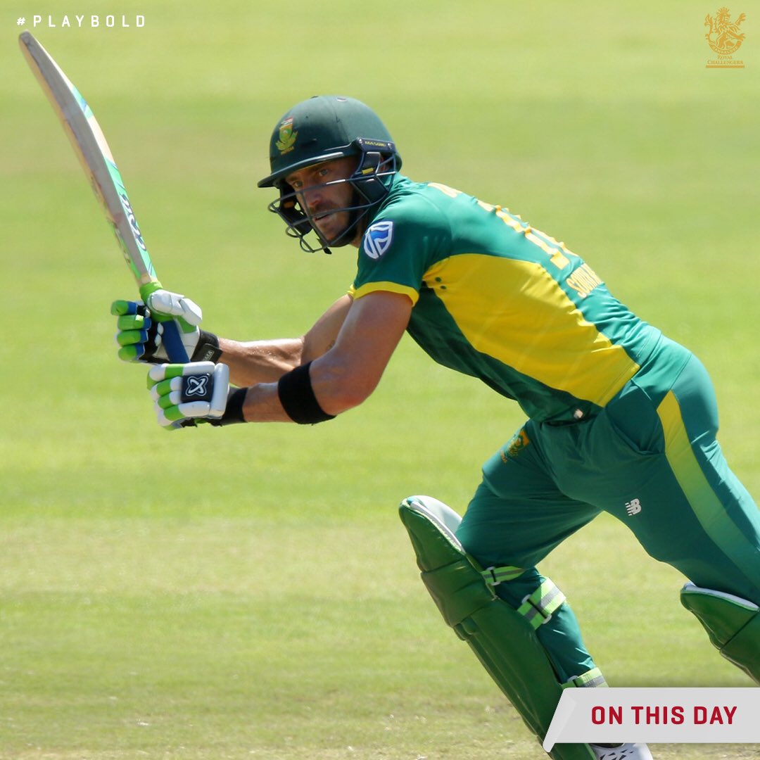 Double Delight in Durban 🤩🤩 Faf #OnThisDay in ⏬ 2017: 1️⃣0️⃣5️⃣ 🆚 🇱🇰 2018: 1️⃣2️⃣0️⃣ 🆚 🇮🇳 #PlayBold #SAvSL #SAvIND @faf1307