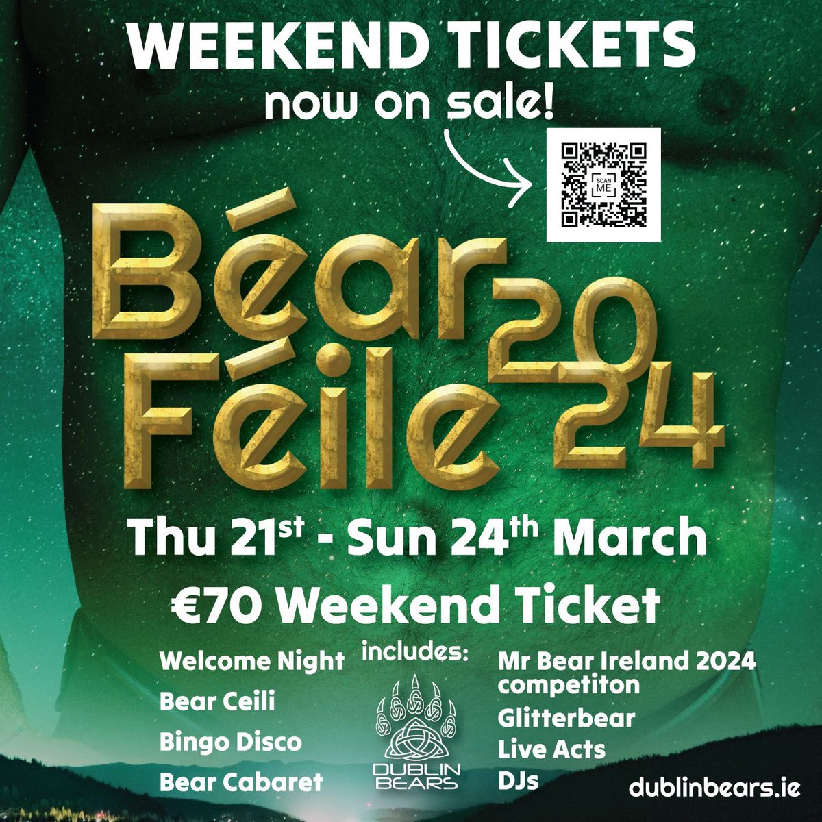 dubbears's tweet photo. Béar Féile 2024 weekend tickets now on sale. Full schedule announced soon. 
#bearfeile #gaybears 

https://t.co/x2AnSANI3r https://t.co/uUMrILjGkm