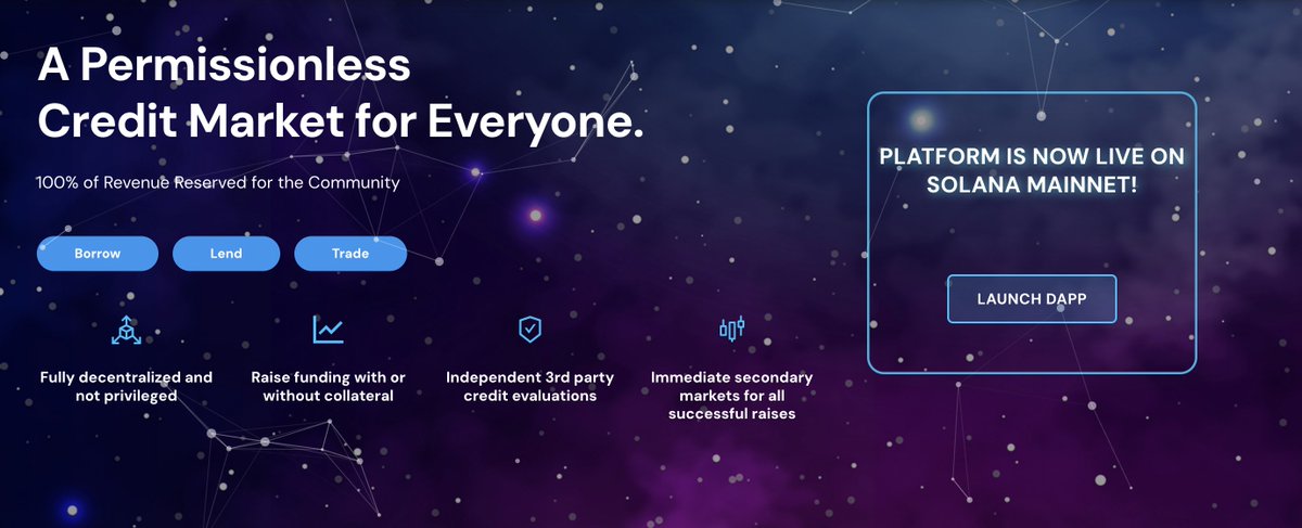 The #RaiseR platform is now live on #Solana!

Go to app.raiserdapp.com to use the first-ever decentralised credit market.

Borrow, lend or trade, today!

#DeFi