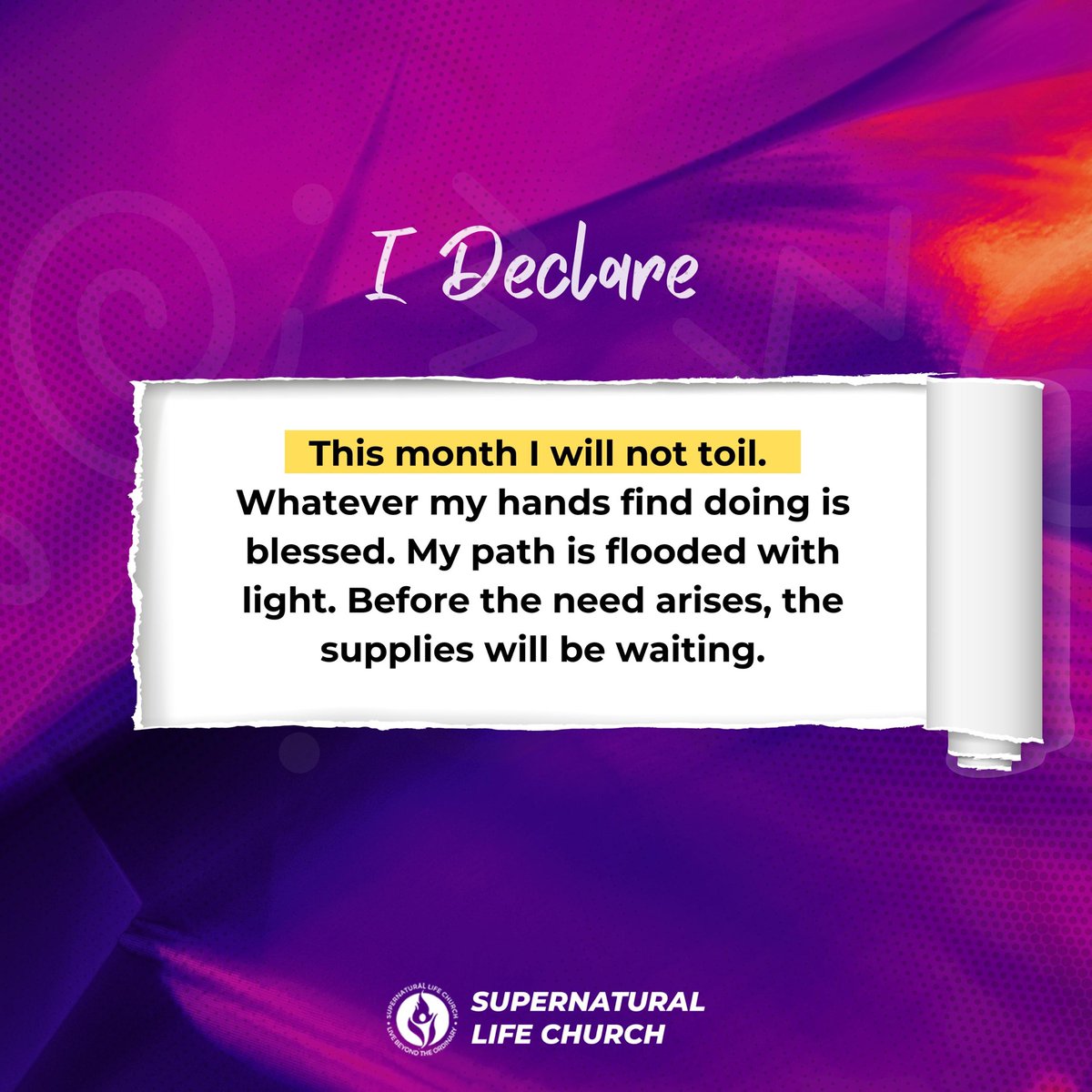 This I declare in the month of February!

#dailydeclaration
#ouryearofdominion
#theslcexperience 
#slcfamilyworldwide