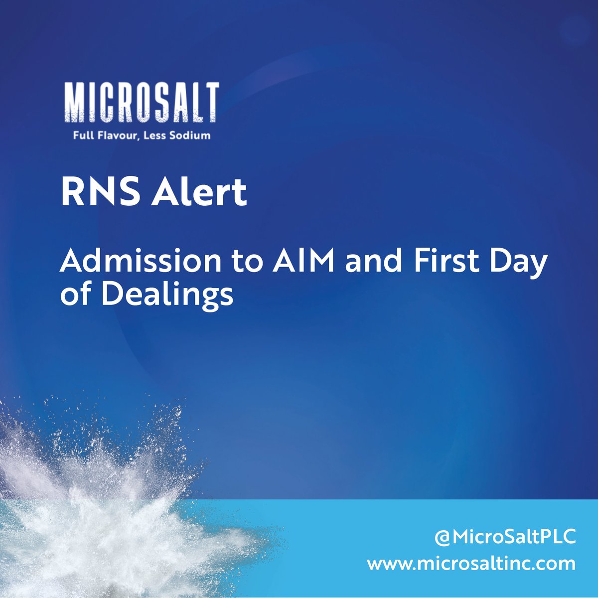 RNS Alert 

Admission to AIM and First Day of Dealings

Read Now: londonstockexchange.com/news-article/S…
