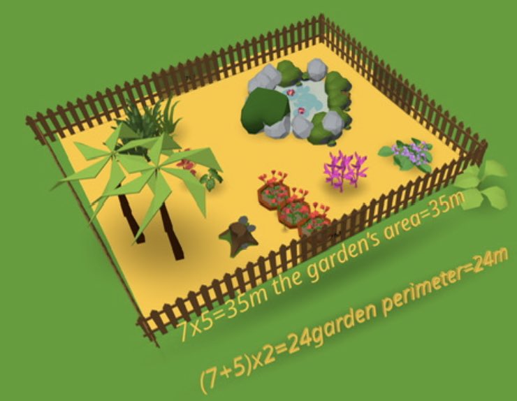 IT+Math (area and perimeter). G3 creating a garden in @CoSpaces_Edu Students were SO excited, I'm going to use this more often 😃