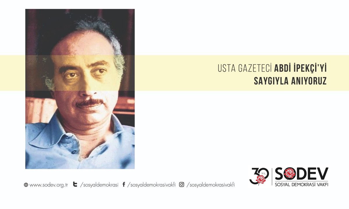 Usta gazeteci #Abdiİpekçi'yi, katledilişinin 45. yılında saygıyla anıyoruz.