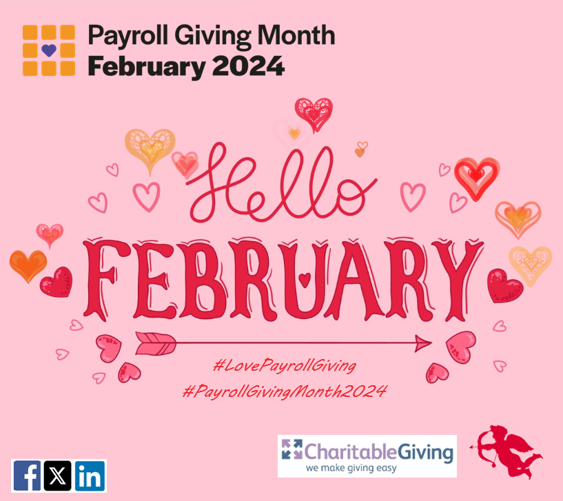 #HelloFebruary -the month of 💗 and the start of #PayrollGivingMonth! Contact us to find out how you can start donating directly through your pay #taxfree &amp; support the #charities you #love! You can make a difference! #CharitableGiving #charity #payrollgiving #donations #newmonth