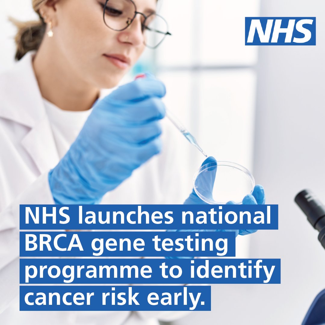 Tens of thousands of people with Jewish ancestry will receive genetic testing for cancer through a new programme announced today. The tests are available to people who are more likely to carry a genetic fault that can increase the risk of certain cancers. england.nhs.uk/2024/02/nhs-la…