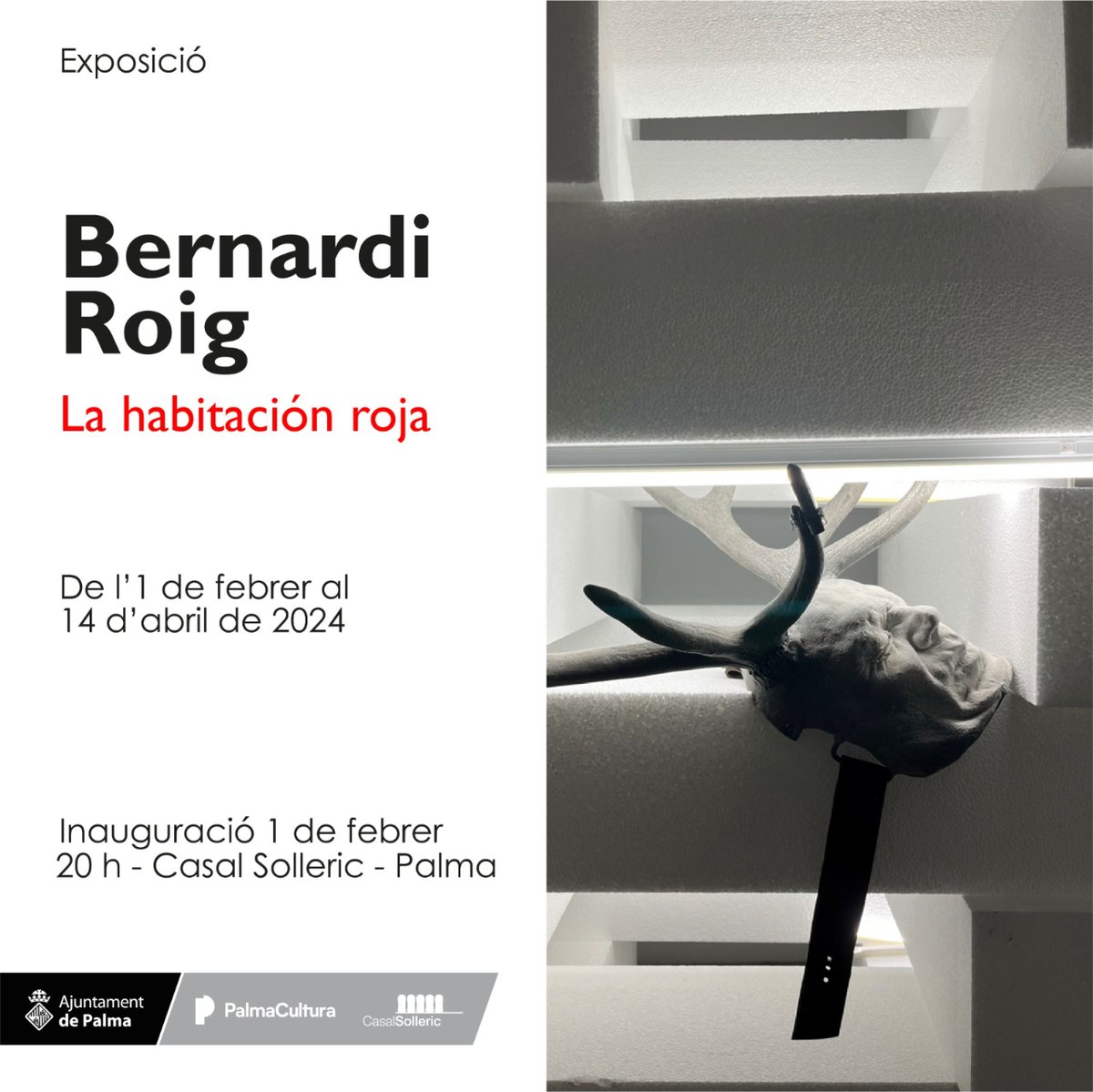ajuntpalma's tweet photo. 🧑🎨 Nova exposició al Casal Solleric amb en Bernardí Roig. 
Trobaràs la seva obra al showcase, al pati, a l’habitació vermella i balcó del Casal

📅 de l’1 de febrer al 14 d’abril
📍 Casal Solleric

#PalmaCultura #CasalSolleric #PalmaCiutat https://t.co/isBIfcwv2D