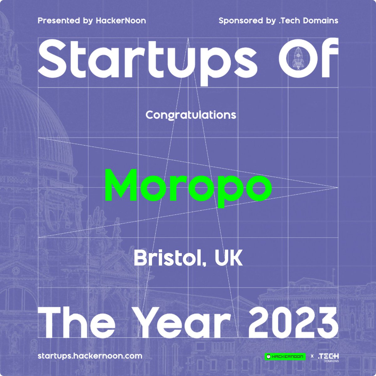 We're honoured to be voted Startup of the Year for #Bristol 🎉 It was a tough field with 20 of our city's greatest innovators on the list. Humbled. Huge thank you to everyone who voted for us. 🙌 And to @HackerNoon for hosting.