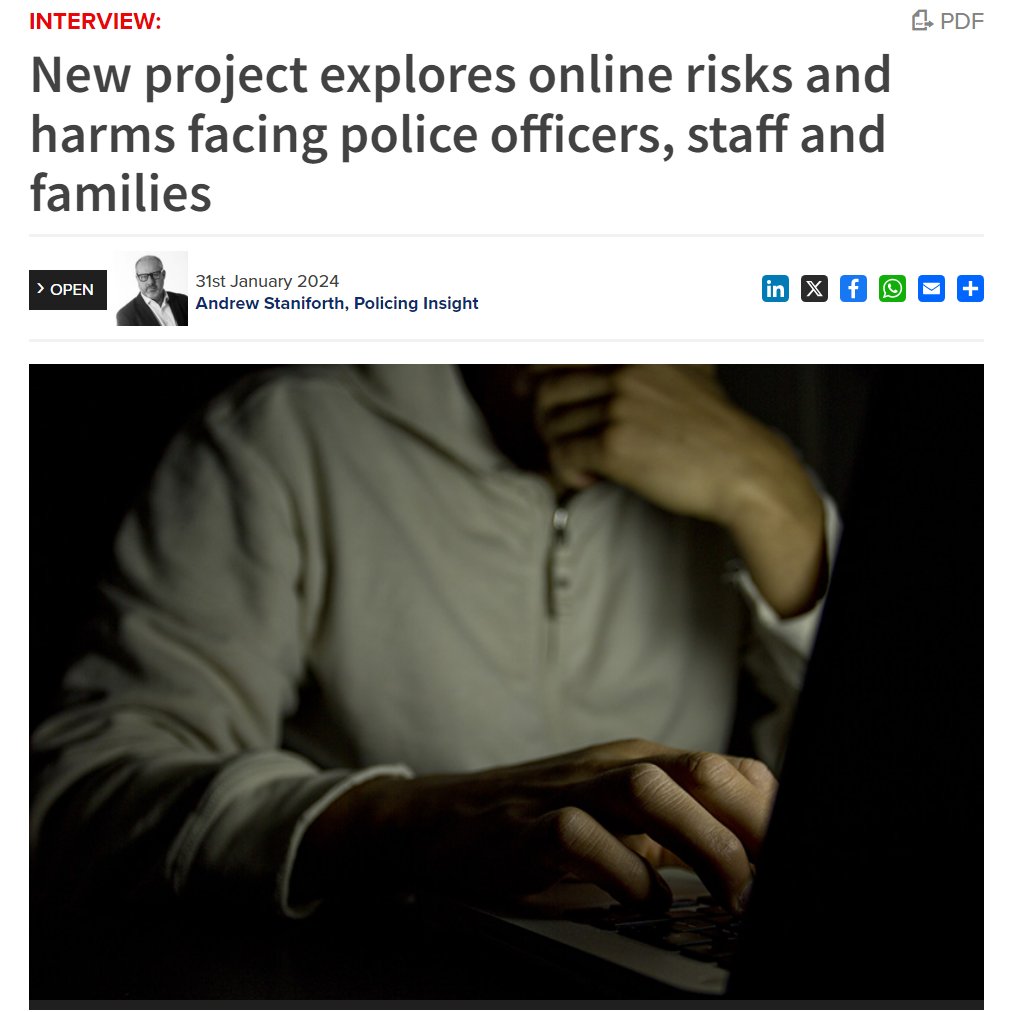 Police personnel and their families continue to be at risk from online hate and harmful threats; Professor Petra Bayerl from the Centre of Excellence in Terrorism, Resilience, Intelligence &amp; Organised Crime Research (CENTRIC), explained to Policing Insight how a ground-breaking