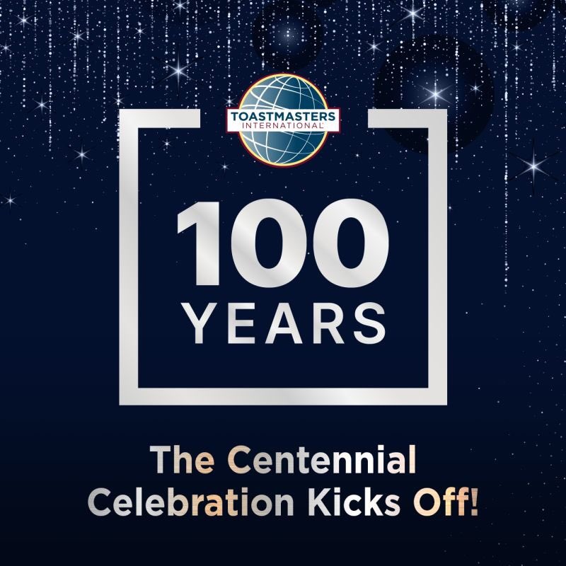 Did you know that October 22, 2024, marks the 100th anniversary of Toastmasters? 🎉 

Get ready for a year of excitement through dazzling resources and limited-edition souvenirs. 

Start exploring now: toastmasters.org/100Years!
#Toastmasters100Years