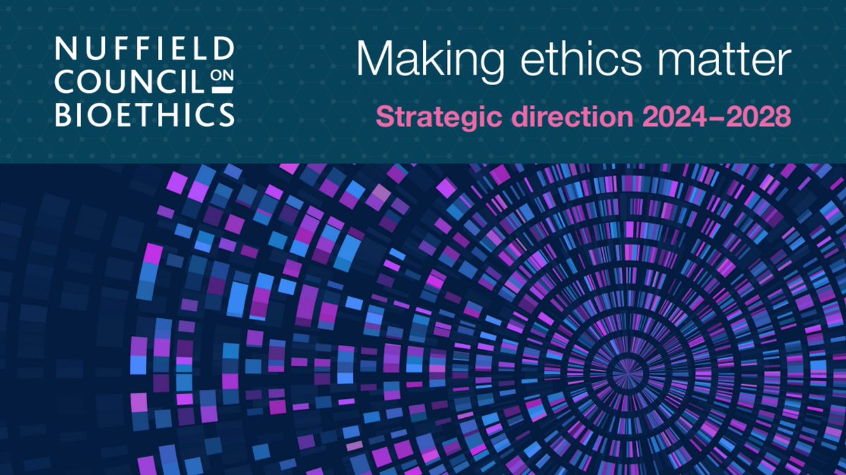 We have launched our new five-year strategy! Our mission is to place ethics at the centre of decisions about biomedicine and health, so we all benefit. Read more here: bit.ly/3Ok1vYX #MakingEthicsMatter