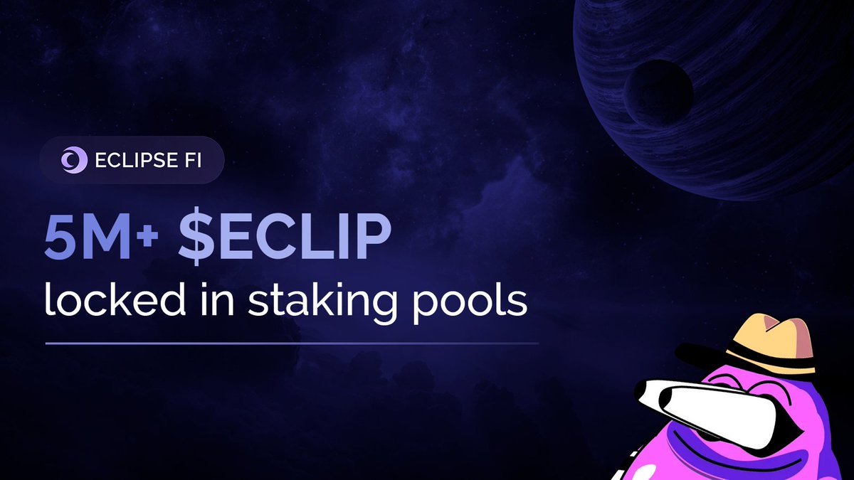 Eclipsefi's tweet photo. Gm Eclipse Gang! You've already locked over 5,000,000 $ECLIP tokens in the staking pools.

How much Cosmic Essence have you farmed so far?

Flex below 👇 https://t.co/wvNBVmmzpp