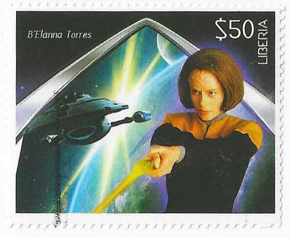 #StarTrekStamp day 744 - B'Elanna Torres on an unofficial Star Trek stamp from Liberia

Check out the entire collection at startrekstamps.com
#startrekstamps
 #StarTrek #philately #stamps #klingon