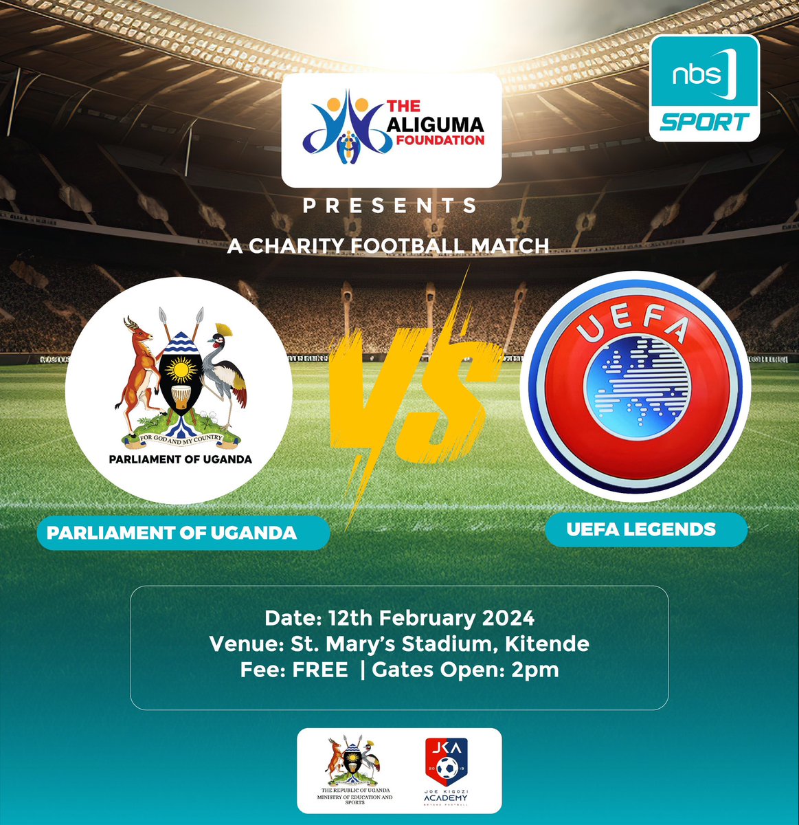 The biggest match this February @Parliament_Ug Vs @UEFA Legends. @SportsEmpower @usmissionuganda @UEFA_Foundation