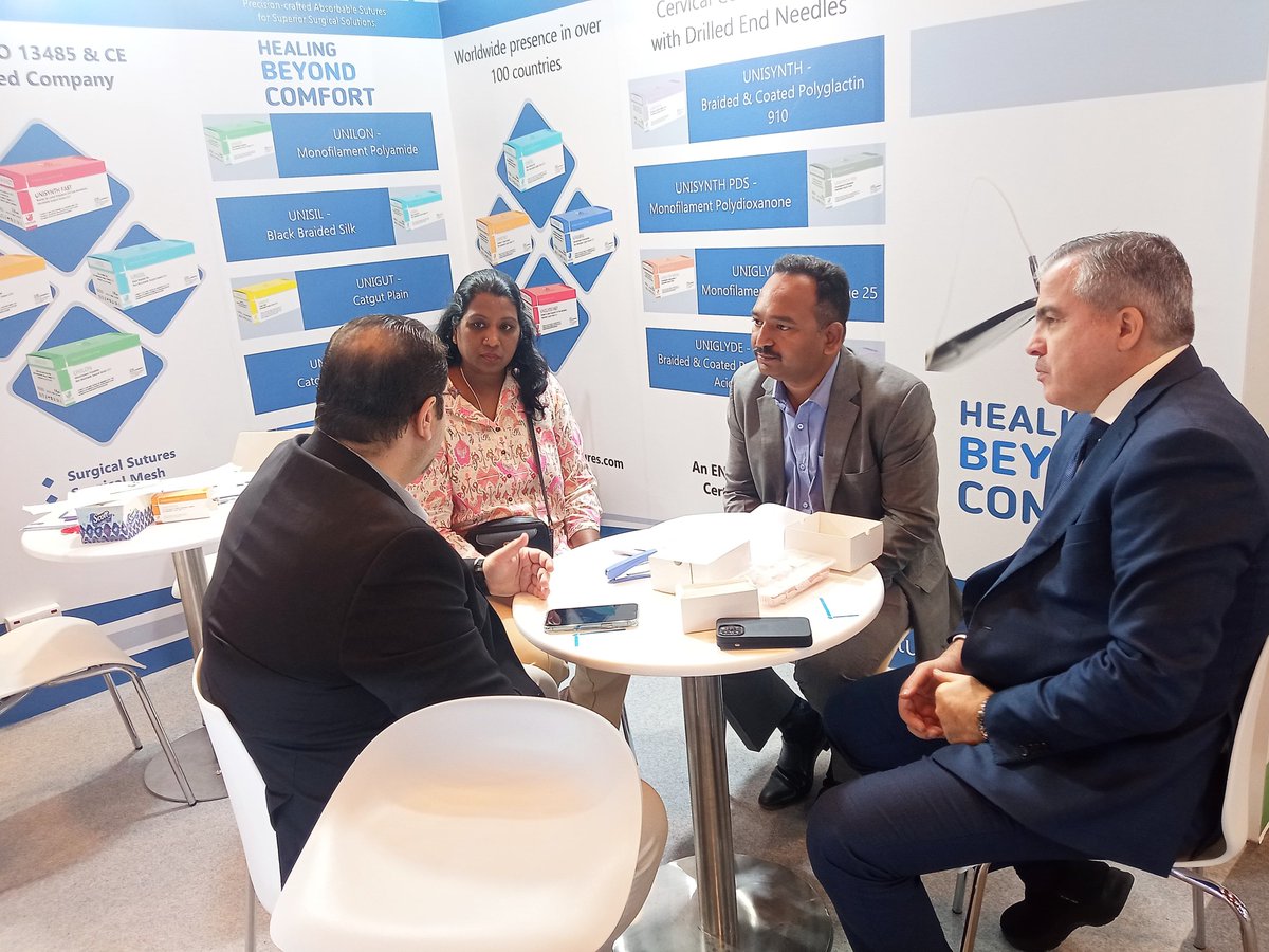 universalsuture's tweet photo. Unisur Lifecare Company celebrating the great success of @Arab_Health Day 3!  Our commitment to healthcare innovation shone bright, leaving an indelible mark on the event's second last day. 
Stall No. IP-30, Booth No. M.B19 (Sheikh Maktoum Hall) https://t.co/qkR2oTraO9