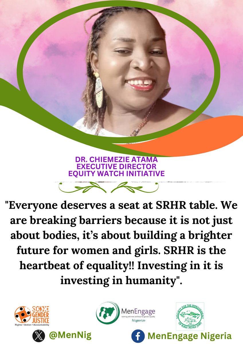 Day 6 campaign from @Equity_Watch1 At the SRHR table, everyone has a seat. We're tearing down barriers because it's more than just bodies; it's about empowering women and girls for a brighter tomorrow. SRHR is the pulse of equality! #SRHR #healthcare @SonkeTogether @judejudoh