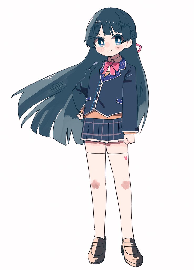 tsukino mito ,tsukino mito (1st costume) 1girl solo long hair thighhighs skirt jacket black hair  illustration images