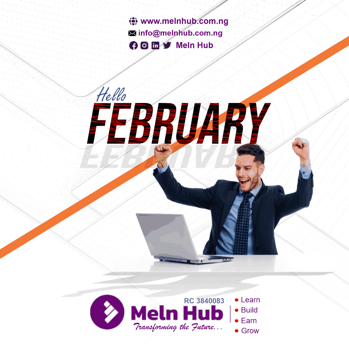 MelnHub's tweet photo. We welcome you to February.
All you want to achieve this year is possible only if you take the needed actions...

#Melnhub
#February
#Innovation
#techeducation https://t.co/7sJQWIGjOk
