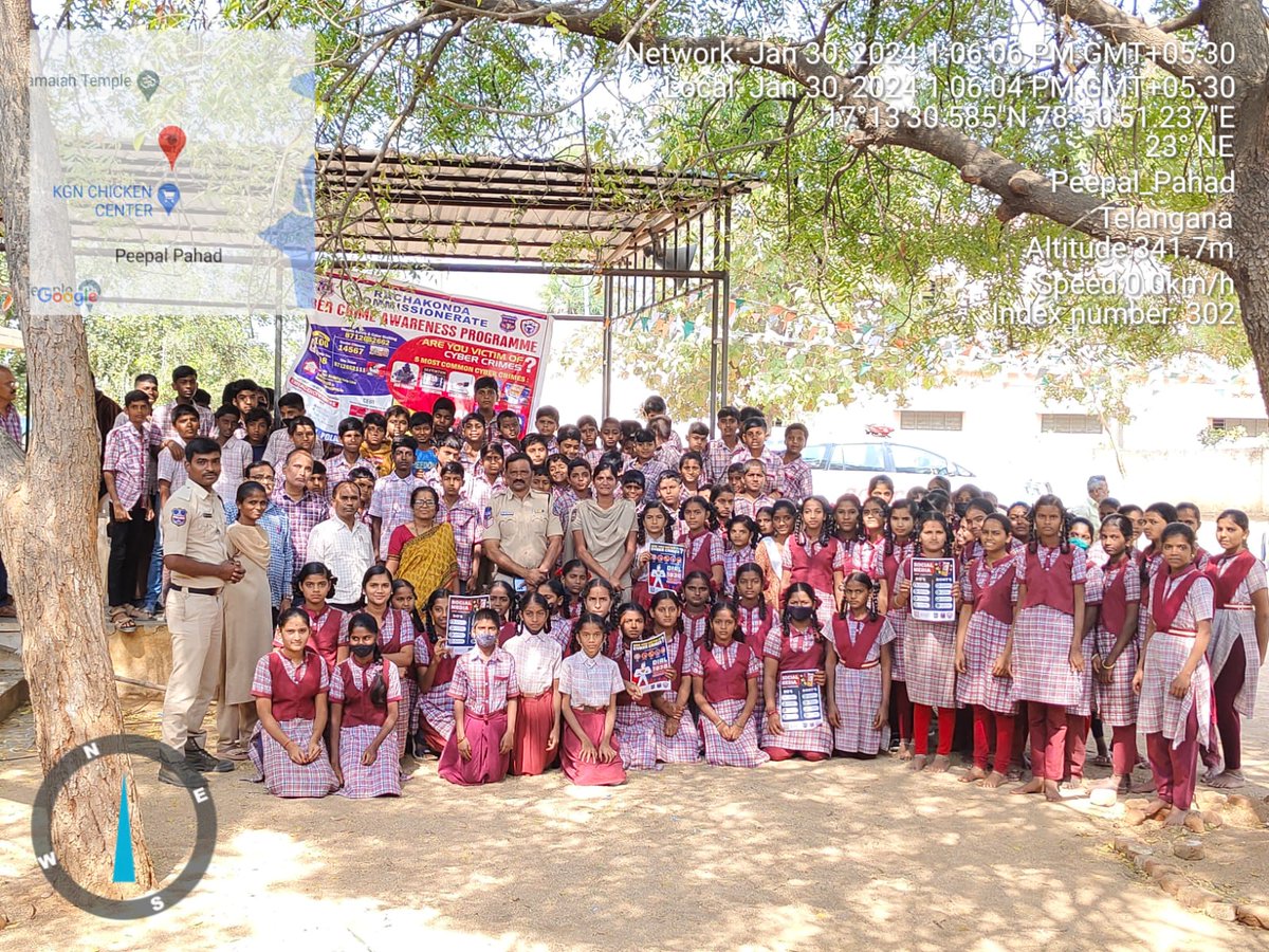 Good afternoon sir cyber crime awareness programme conducted at ZPHS School peepalpahad village sir regards choutuppal ps
