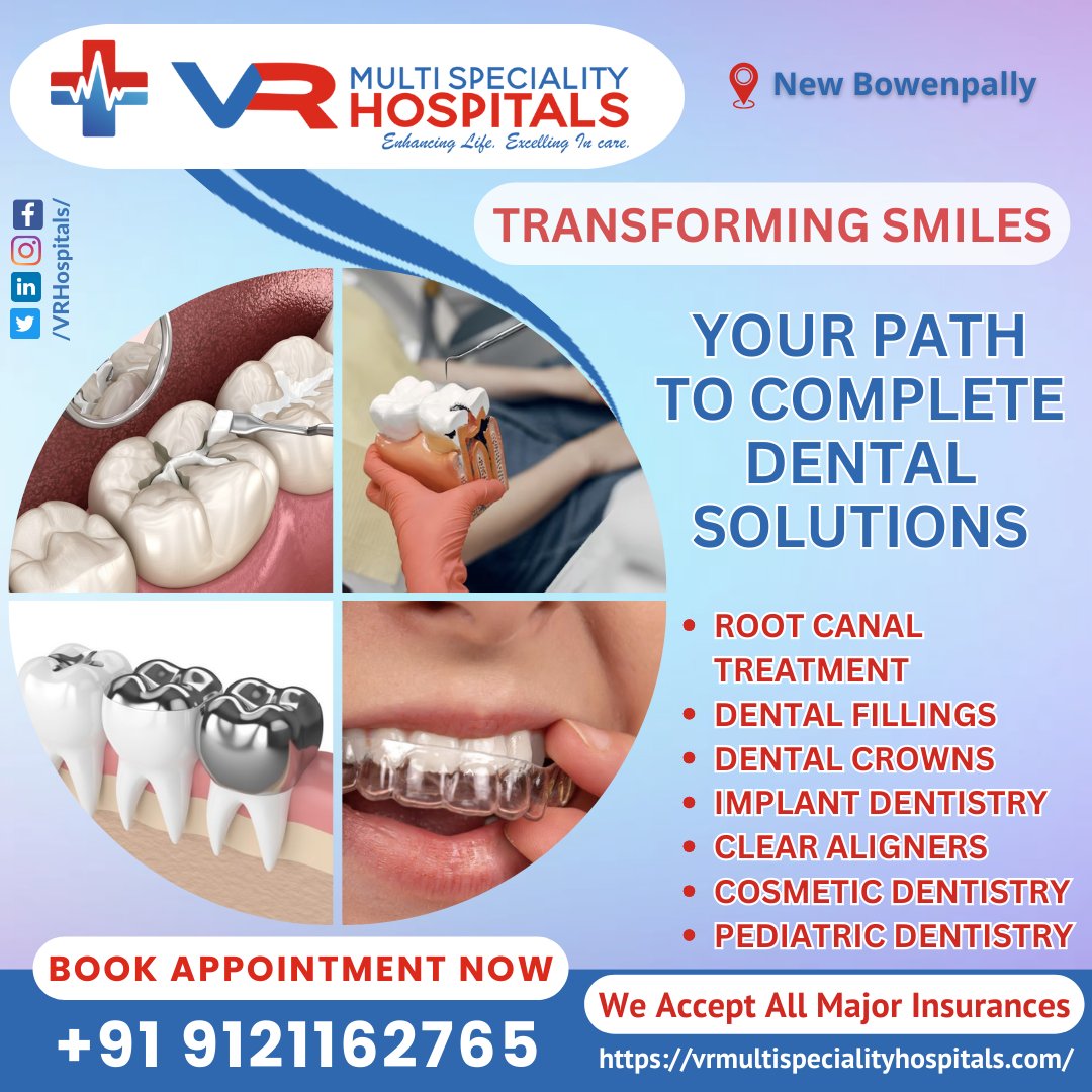 #CompleteDentalSolutions #VRMultiSpecialityHospitals #HealthySmiles #BestDentalDoctors #TopDentalSpecialists #DentalCare #24x7Care #CashlessDentalTreatments #CosmeticDentistry #PediatricDentistry #DentalHealth #TransformingSmiles #DentalExperts #DentalInsurance #DentalProcedures