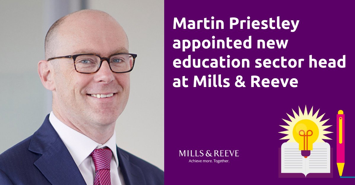 Partner Martin Priestley has been appointed as our new education sector head. bit.ly/49bXfm4 #Education #News #LegalServices #AchieveMoreTogether