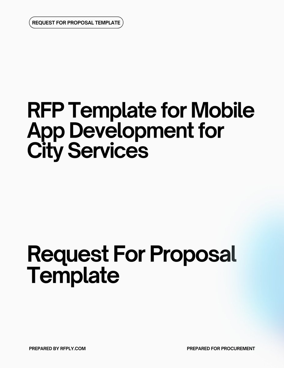 RFP Template for Mobile App Development for City Services This #RFP template is specifically designed for procurement purposes and focuses on the procurement of mobile app development services for city services. It rfply.com/rfp-template-f…
