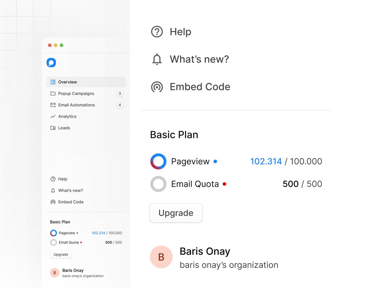 Some explorations for popupsmart's new overview page 🥳