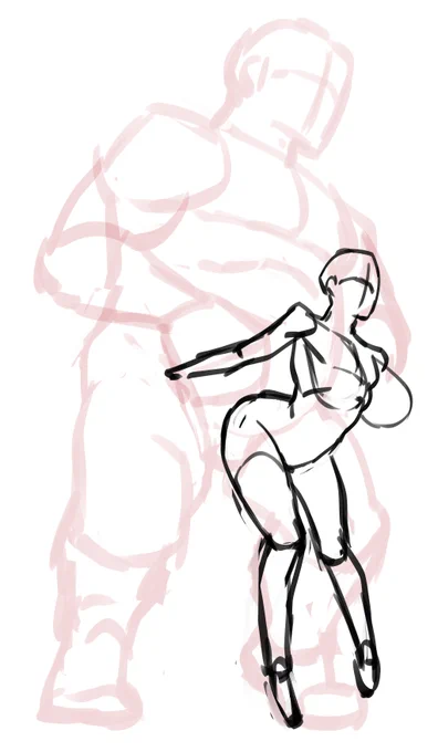 何のキャラを描こうか考えないまま、構図とか体位の練習をしてるとこういう謎のラフ絵ばっかり大量に出来ていくもし〇番目のラフで○○(キャラ名)を、等あったらオナシャス 