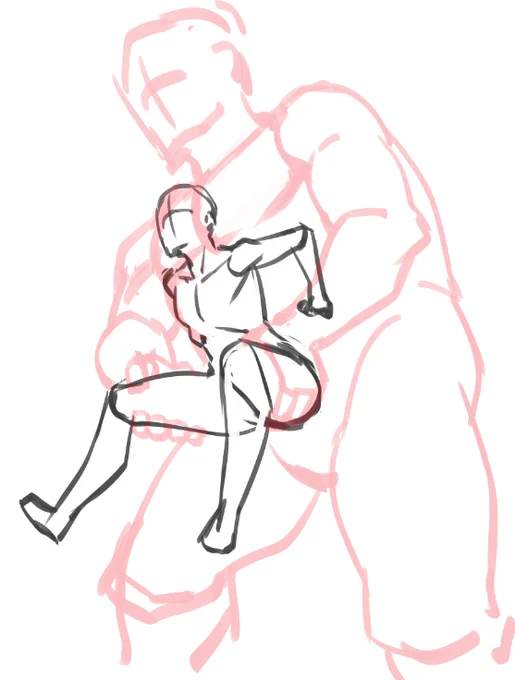 何のキャラを描こうか考えないまま、構図とか体位の練習をしてるとこういう謎のラフ絵ばっかり大量に出来ていくもし〇番目のラフで○○(キャラ名)を、等あったらオナシャス 