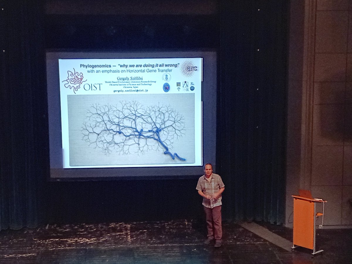 We are getting closer to the end of the workshop. This morning, @sllsi is talking about the difference between species and gene trees and horizontal gene transfer. #evomics2024