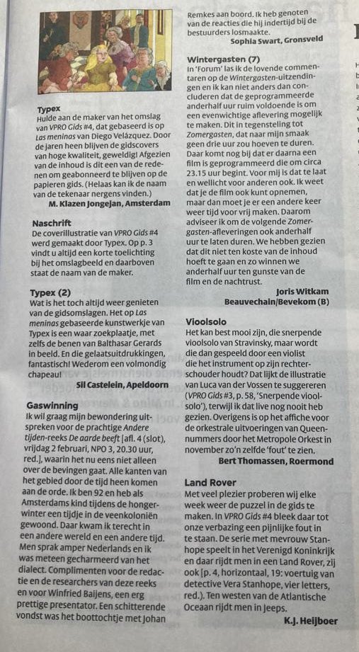 Mooiste ‘recensie’ is misschien wel deze van een 92 (!) - jarige in de <a href="/vprogids/">VPRO Gids</a>.