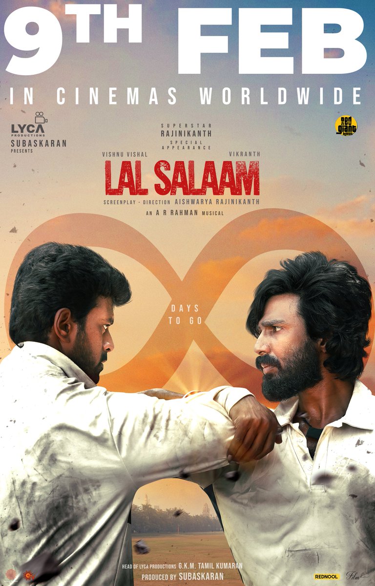 TamilCinemaInf1's tweet photo. #LalSalaam #லால்_சலாம்

#Poster

9th Feb In Cinemas Worldwide

#tciTimeline #01Feb2024
#Rajinikanth #VishnuVishal #Vikranth #AishwaryaRajinikanth #LycaProductions #ArRahman #Subaskaran #KabilanChelliah #VishnuRangasamy #BPravinBaaskar #RamuThangaraj #AnlArasu #Kabilan https://t.co/VVafKnLGp2