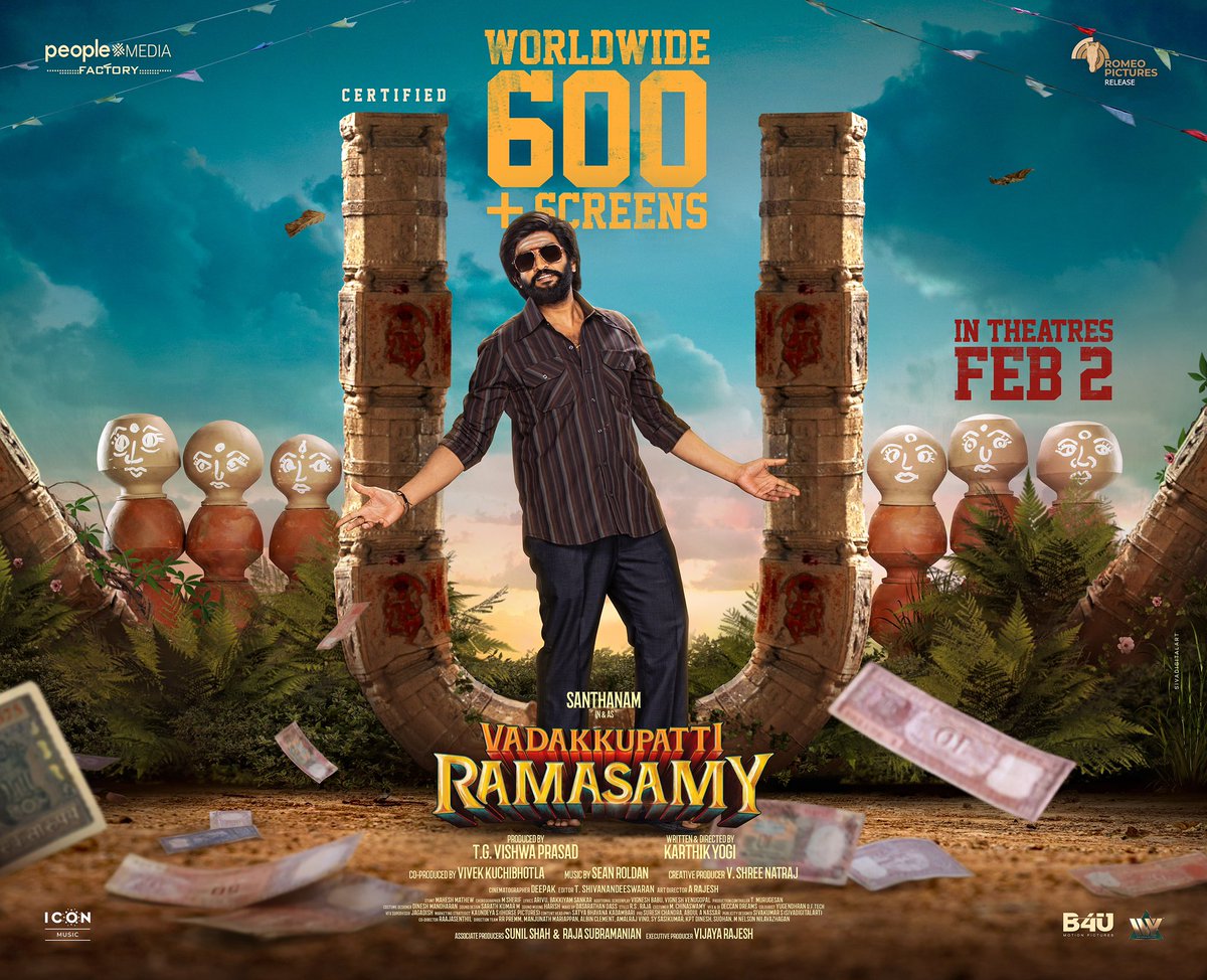iamsanthanam's tweet photo. Biggest Release For SANTA Ever !!! 
And It’s A Clean “U”

#VadakkupattiRamasamy 
#VadakkupattiRamasamyFromFeb2
#VadakkupattiRamasamyFromTomorrow

@karthikyogitw @akash_megha @vishwaprasadtg @peoplemediafcy @vivekkuchibotla  @RajaS_official  @Sunilofficial @nuttypillai @mynameisraahul #RomeoPictures  @negativespace04 @EditorShivaN  #Rajesh @sherif_choreo @Maheshmathewmms @therukuralarivu   #BakkiyamSankar @sivadigitalart @itisprashanth @DoneChannel1 @SureshChandraa   @ivyofficial2023 @Iconmusicsouth    
@kaundeyasiva @jcalbinclement
@CtcMediaboy