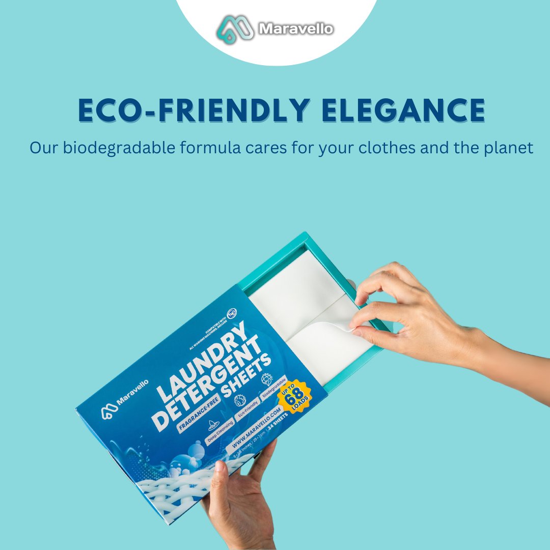 Eco-friendly laundry revolution! 🌍 Make the switch to Maravello Laundry Detergent Sheets and join the movement for a greener planet! #EarthFriendly #EcoLaundry