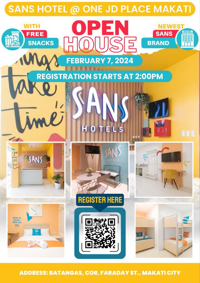 reddoorzph's tweet photo. Curious about the ultimate in comfort and style? That's a SANS Hotel guarantee for you!
You're invited to our open house and explore the charm of our spaces! Check out the details below.
See you!😉 https://t.co/QtIaNhJ6DQ