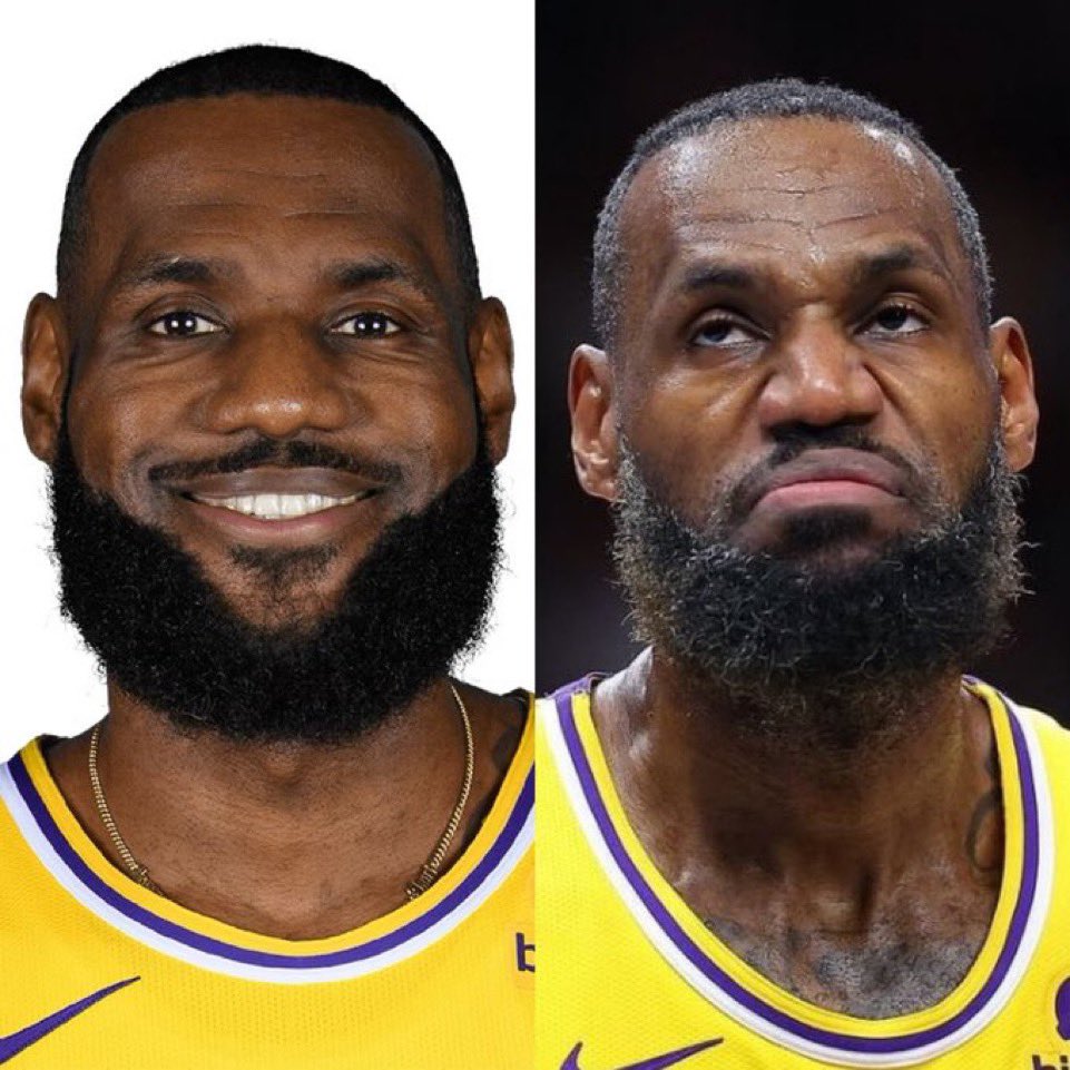 Hoopss's tweet photo. LeBron in October vs Now. https://t.co/zRDHf06JBk