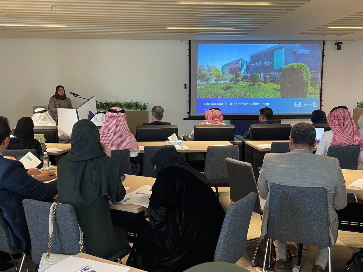 UNWTOAcademy's tweet photo. #happeningnow Riyadh @unwto office in collaboration with @Saudi_MT is hosting academic centers in Saudi Arabia 🇸🇦 with #tourismprograms for a workshop on quality certification with #TedQual and faculty development with #TFDP initiative.
More info ⬇️
https://t.co/a1t1QEwIu1 https://t.co/DlhKXxgPB4