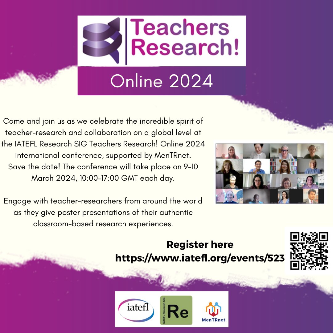 Save the date to join us on the Teacher Research! Online Conference on the 9 and 10 March! 
Register here: iatefl.org/events/523