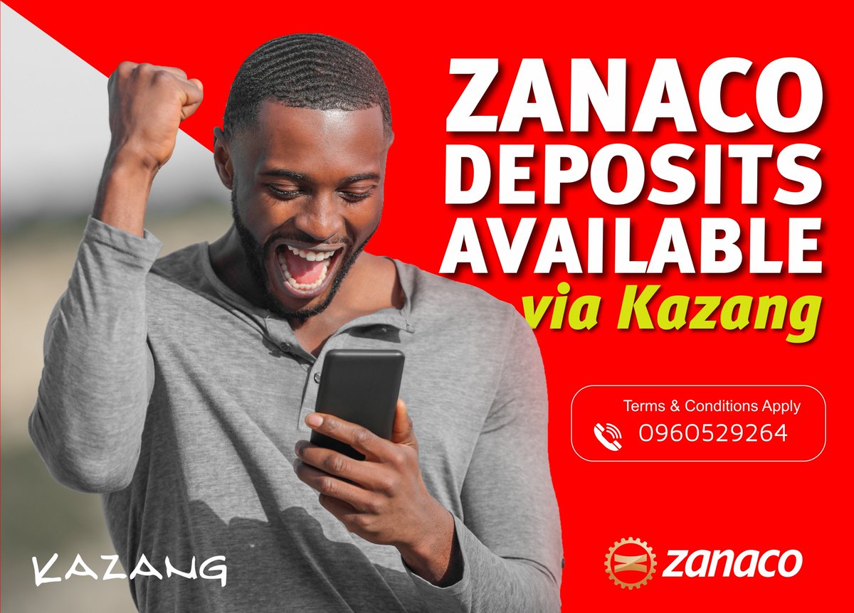 🤩🤩GREAT NEWS!!

You can now deposit into your Zanaco account via Kazang!

#kazang #agencybanking #BAMMAwithkazang!