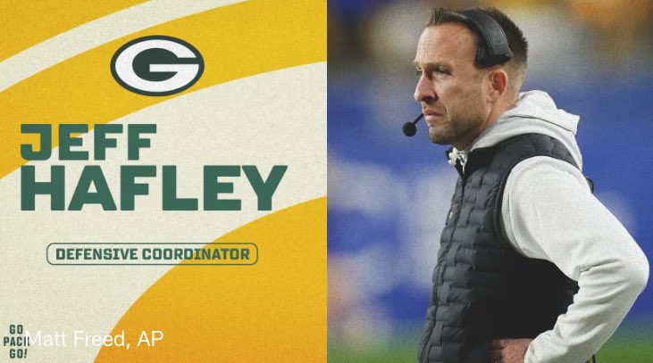 Cheeseheadspy's tweet photo. El HC de Boston College Jeff Hafley es el nuevo coordinador defensivo de los @packers le deseamos todo el éxito del mundo en esta nueva labor #GoPackGo https://t.co/Tc3SuzukEL