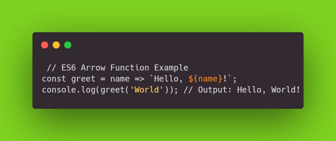 nrachabathuni's tweet image. 🌟 Explore the latest in ECMAScript for enhanced JavaScript! Check out ES6 Arrow Functions
✨ Stay ahead in coding with ECMAScript updates! 💻🔥📈 #CodeNewbie #FrontEndDev #ModernJavaScript 🌐👩💻🔧