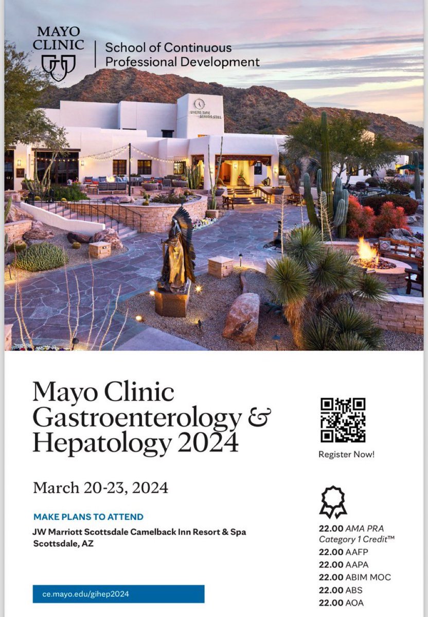 Jamie Bering, MD (@jamieberingmd) on Twitter photo Save the date! 🗓️ March 20 -23, 2024. <a href="/MayoClinicGIHep/">Mayo Clinic Gastroenterology & Hepatology</a> #Gastroenterology & #Hepatology 2024 update course is coming to Scottsdale, AZ at JW Marriott Scottsdale Camelback Inn 🌵. Don't miss this exciting educational opportunity! Register here: ce.mayo.edu/gihep2024
#GItwitter Save the date! 🗓️ March 20 -23, 2024. <a href="/MayoClinicGIHep/">Mayo Clinic Gastroenterology & Hepatology</a> #Gastroenterology & #Hepatology 2024 update course is coming to Scottsdale, AZ at JW Marriott Scottsdale Camelback Inn 🌵. Don't miss this exciting educational opportunity! Register here: ce.mayo.edu/gihep2024
#GItwitter